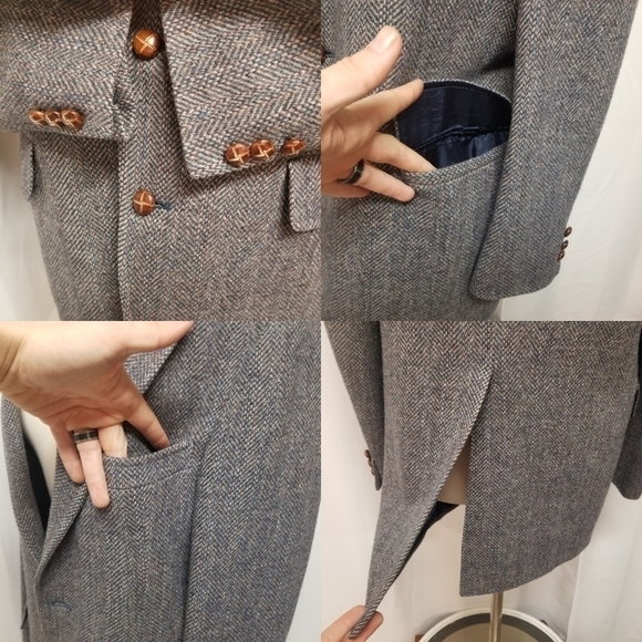 Vintage 60s Pendleton 100%Virgin Wool Blazer Tweed Sz 40 Long - Picture 10 of 10